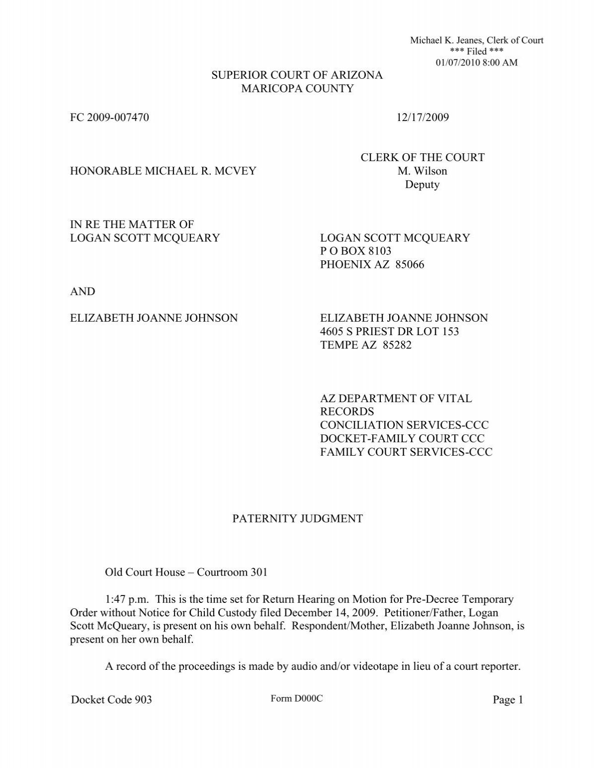 Maricopa County Example Calculation Worksheet