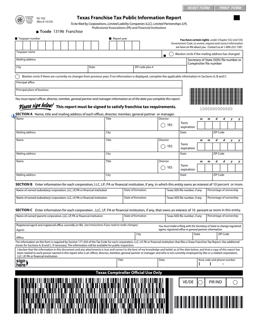 Texas Form 05 102 Fill Out Printable PDF Forms Online