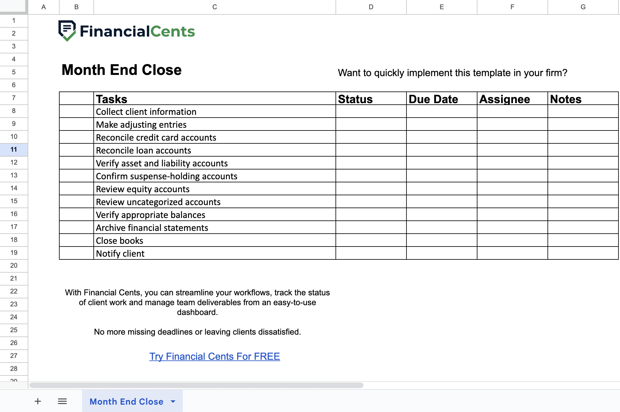 The Complete Month End Close Checklist Free Excel Template Financial Cents