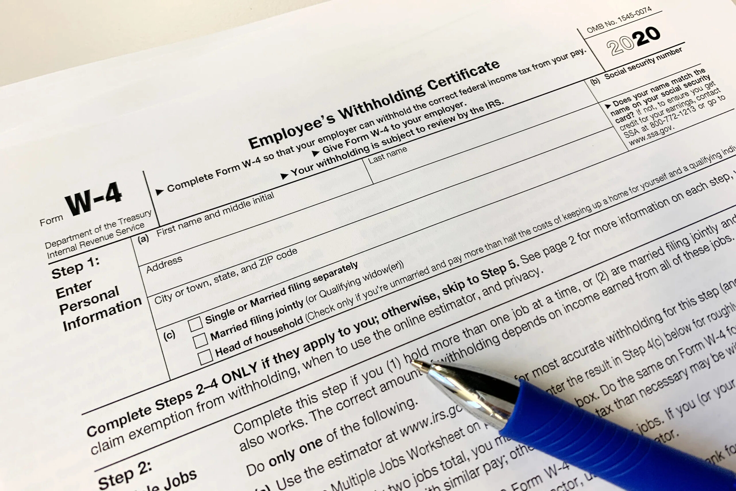 W 4 Personal Allowance Worksheet Example