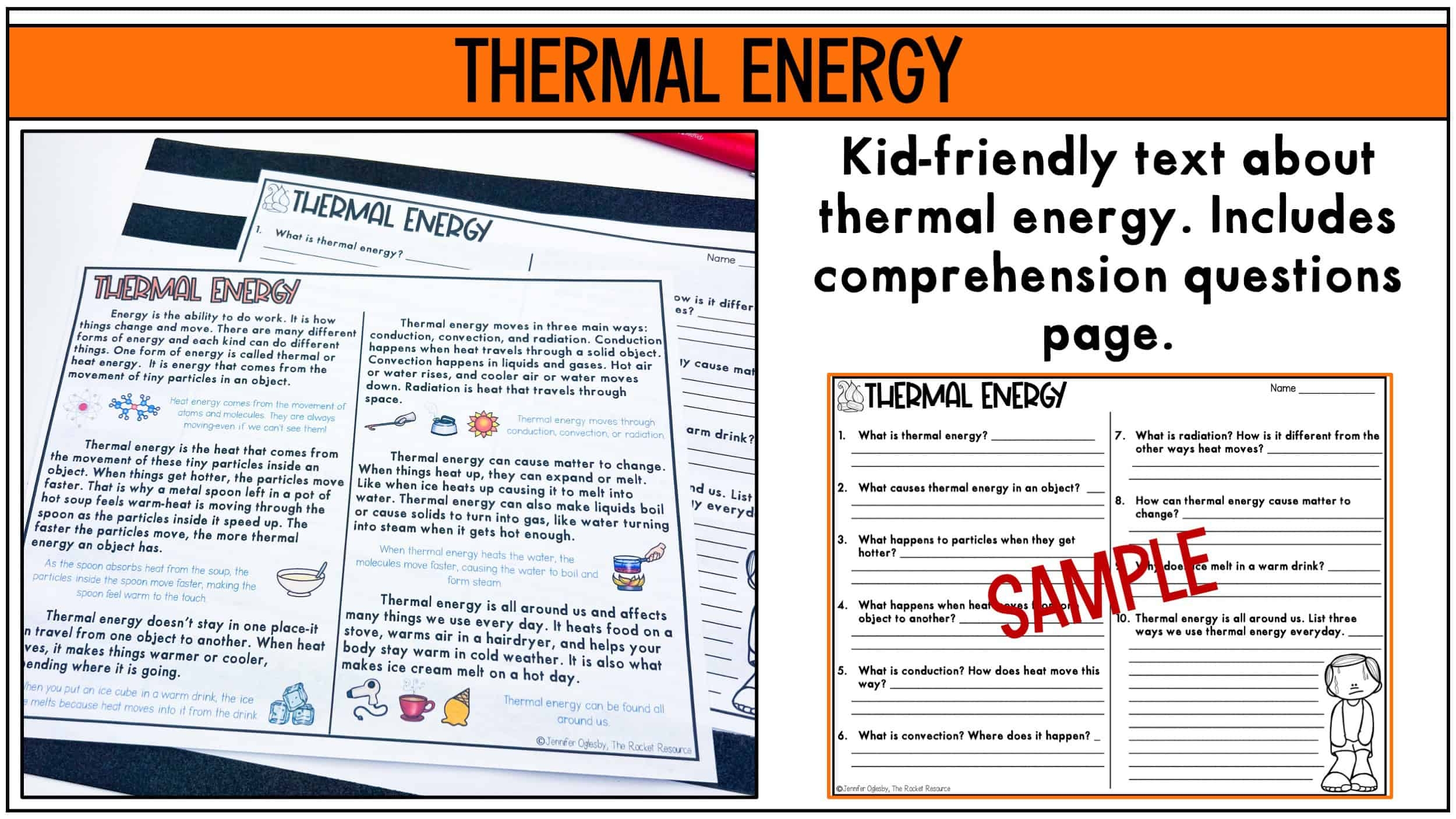 Thermal Energy Forms Of Energy Worksheet Heat Transfer Conductor Insulator The Rocket Resource
