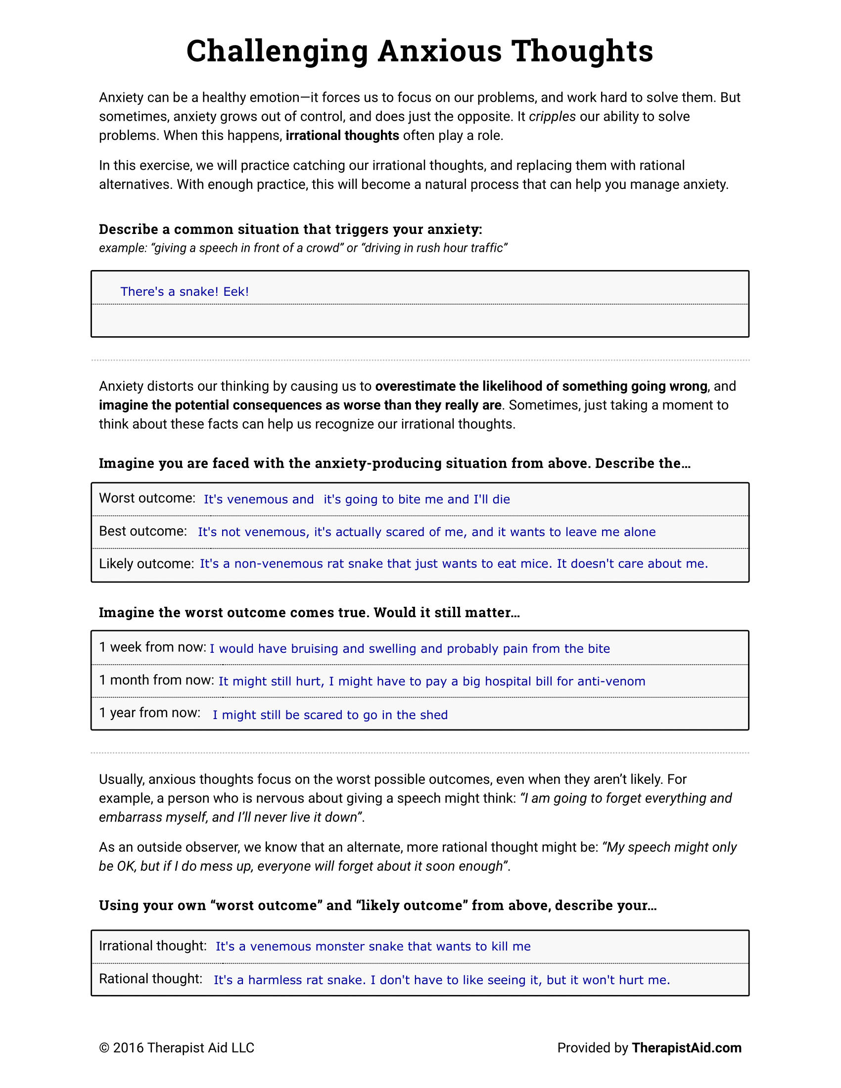 Two Worksheets To Help Adults With Disabilities Overcome Anxiety Adaptive Mental Health Solutions