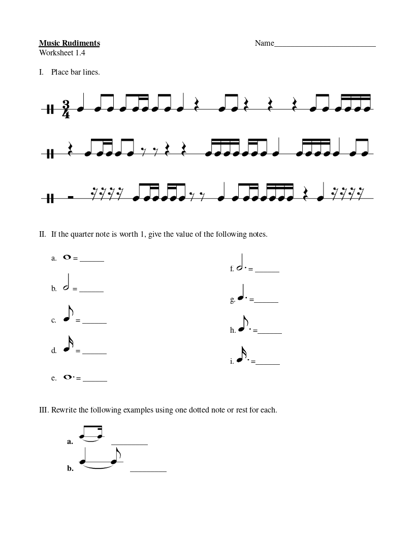 Worksheet 1 4 Dotted Notes The Dock For Learning