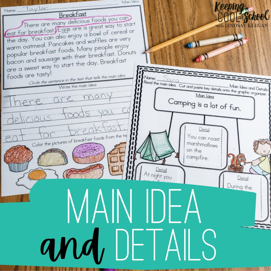 Worksheets For Main Idea And Supporting Details That Work Keeping It Cool At School